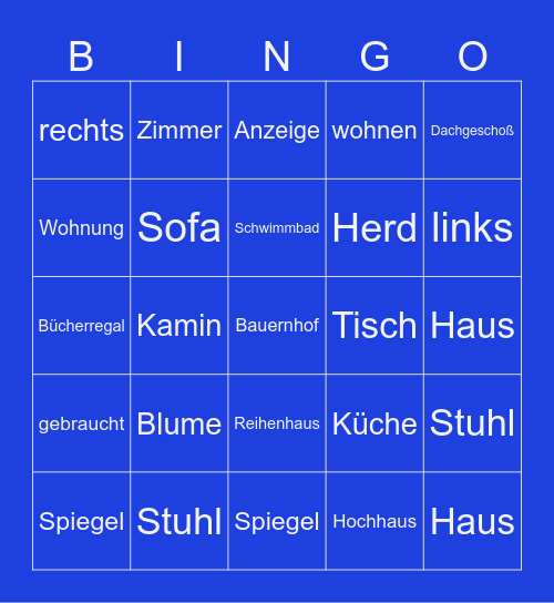 Haus kKBingo Card