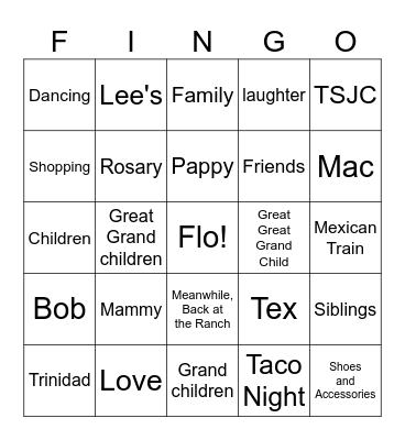 90th Birthday FLINGO Bingo Card