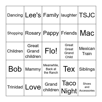 90th Birthday FLINGO Bingo Card
