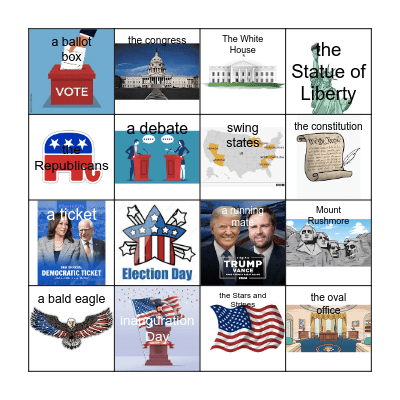 US Presidential Elections Bingo Card