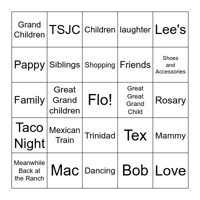 90th Birthday FLINGO Bingo Card