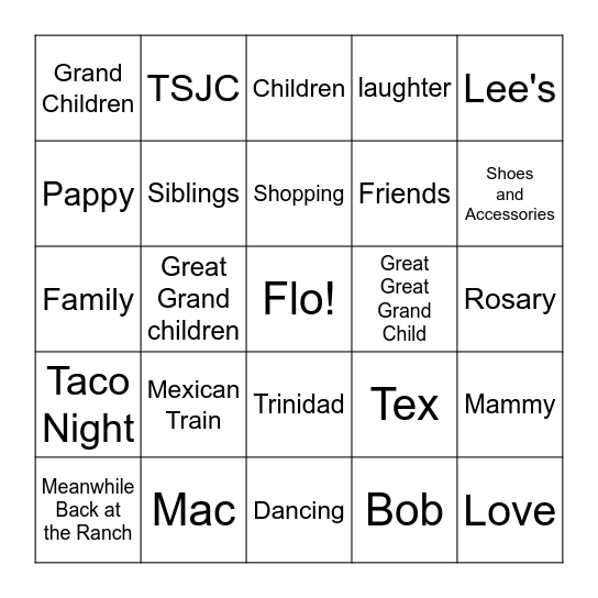 90th Birthday FLINGO Bingo Card