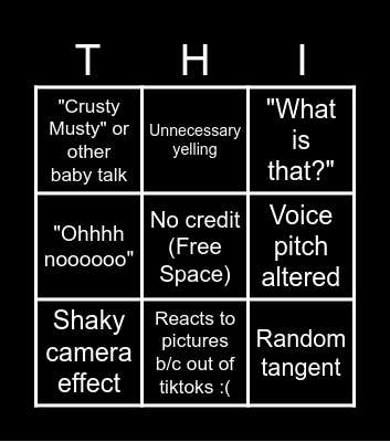 NOT SNIPERWORLF BINGO Card