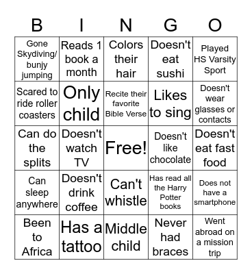 CG HOSTS & LEADERS BINGO Card