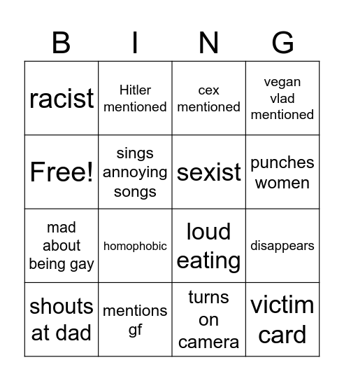 harry Bingo Card