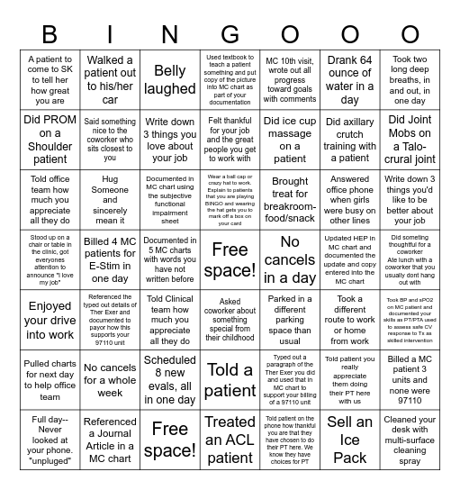 BSSPTC BINGO Card