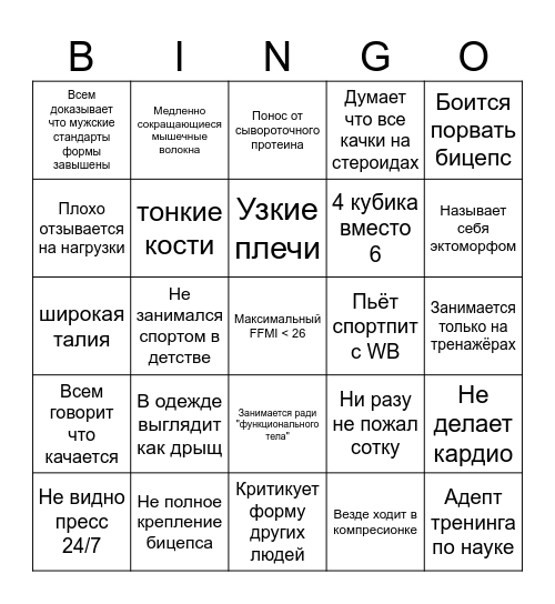 GYMCEL Bingo Card