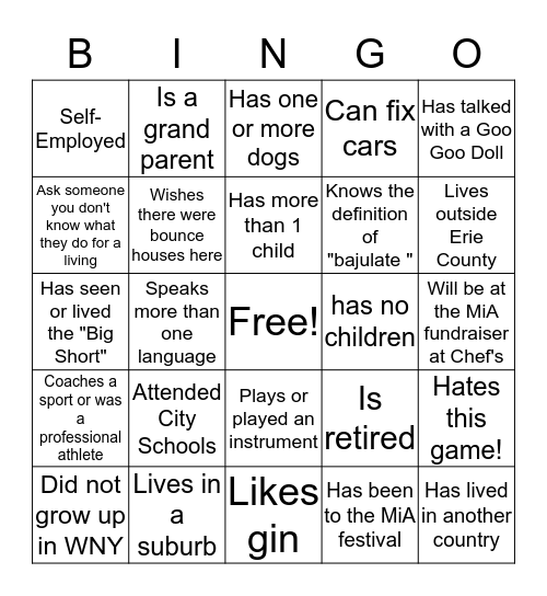 Aguglia Bingo Card