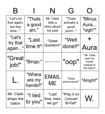 BAND BINGO Card