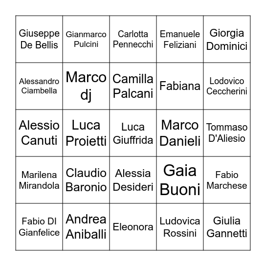 Laurea Dario Bingo Card