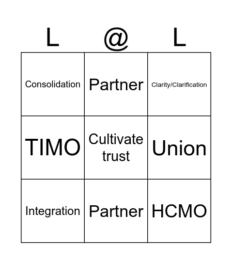 Leading @ Legacy Bingo Card