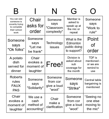 OCTOBER COR BINGO Card