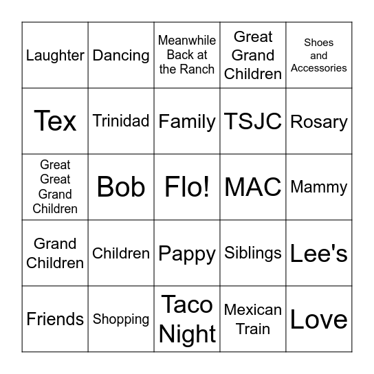 90th Birthday Bingo Card