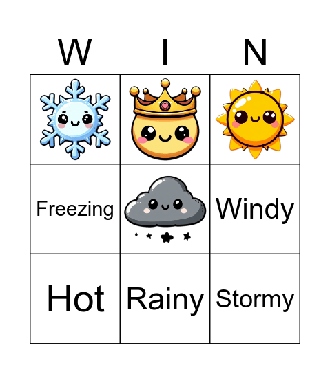 Weather Bingo Card