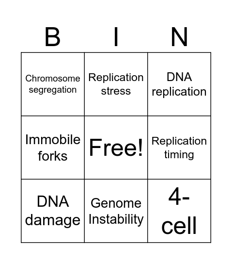 Journal Club Bingo Card