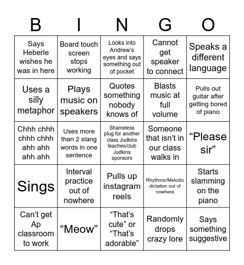 Judkins Bingo Card