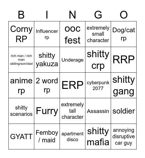 ZAIBATSU BINGO Card