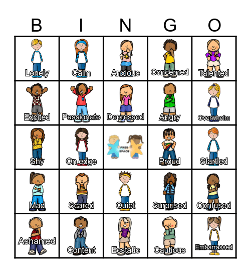 EMOTIONS Bingo Card
