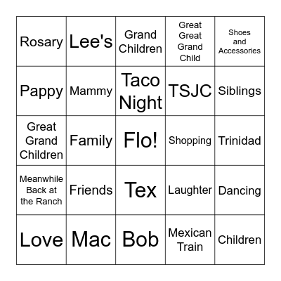 90th Birthday Flingo Bingo Card