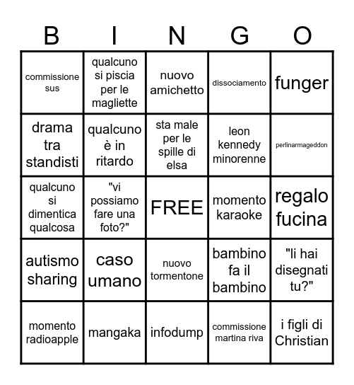 Bingo della fiera Bingo Card