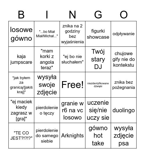 Hałupa Bingo Card