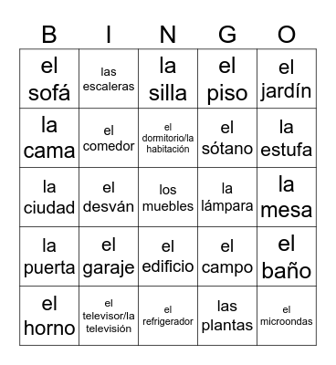 La casa Bingo Card