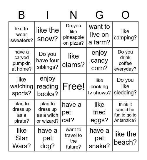 Do you... Bingo Card