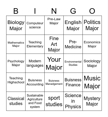 Find your study buddy Bingo Card