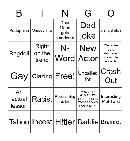 Tomorrow's Teachings Bingo Board Bingo Card