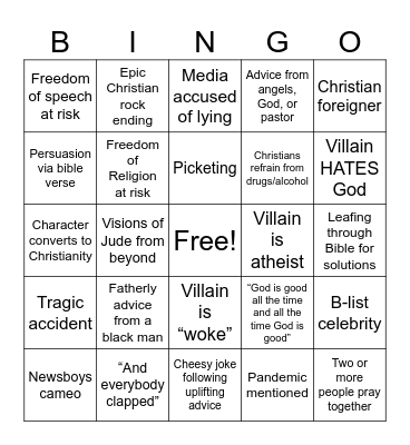 God’s Not Dead V Bingo Card