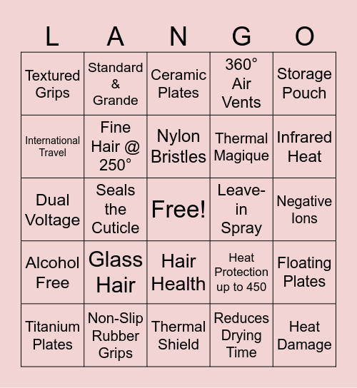 Heat Styling 101 Bingo Card