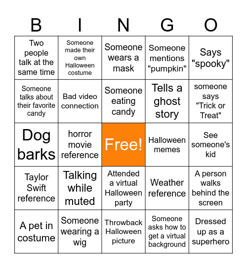 PRAC Spooktacular Halloween Bingo Card