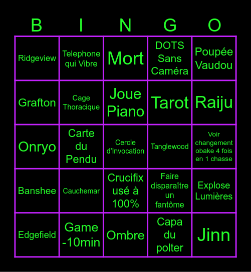 BINGO PHASMO FOKUS Bingo Card