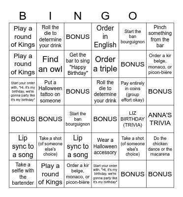 The Halloween Advent Calendar (sponsored by DRINKTOBER) Bingo Card