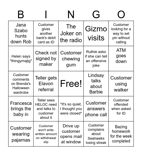 Bingo Card