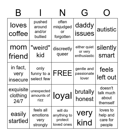 Ianto Jones Kinnie Bingo Card