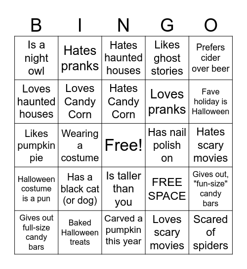 AHWG Halloween Bingo Card