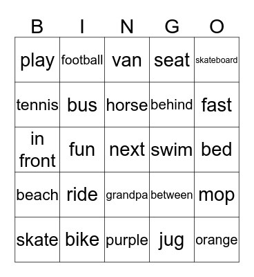 Bingo #3 Bingo Card