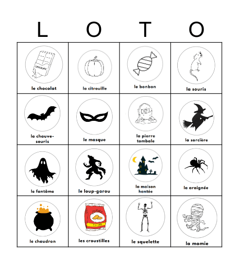 C'est L'halloween Bingo Card