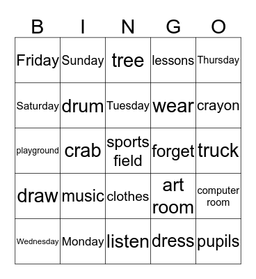 Bingo #6 Bingo Card