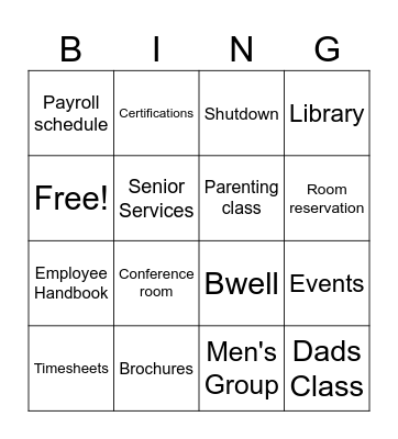 FSA Bingo Card