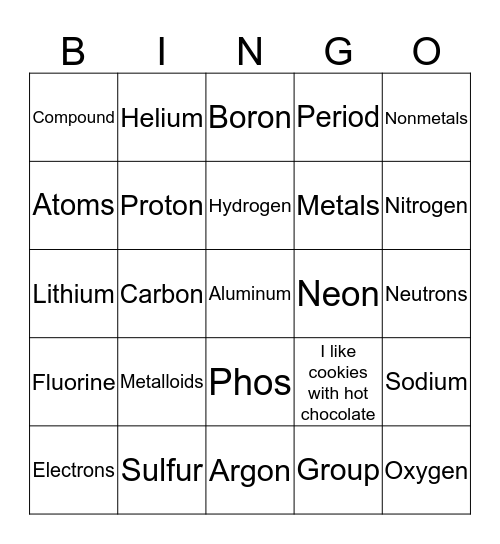 MIB Bingo Card