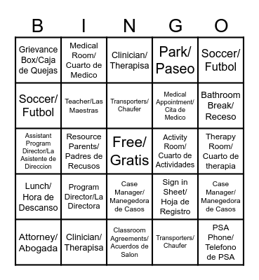 MarSell Wellness Center Escondido Bingo Card