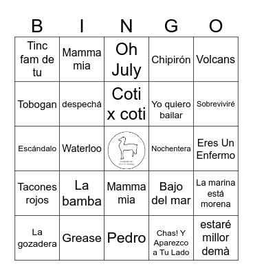 Bingo musical festibolet'24 Bingo Card