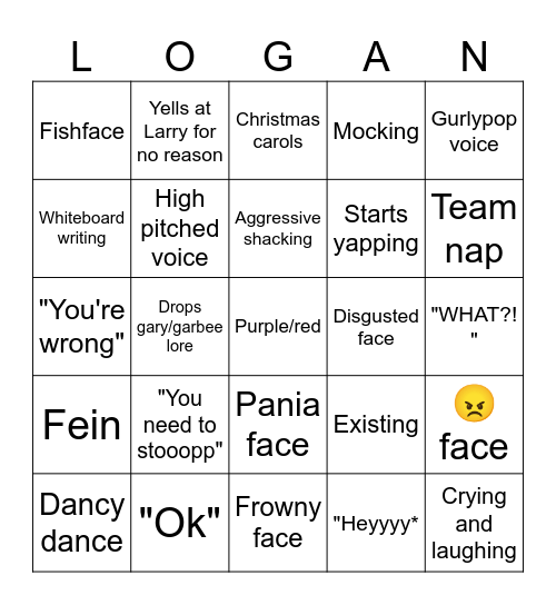 Logan Bingo Card