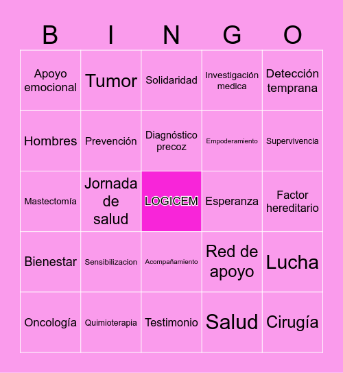 Bingo Rosa Logicem Bingo Card