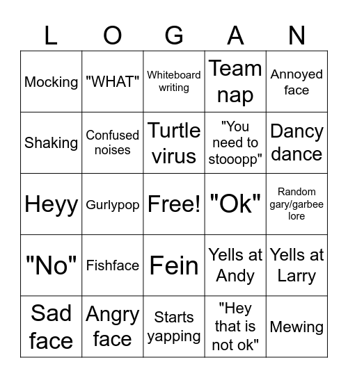 Logan Bingo Card