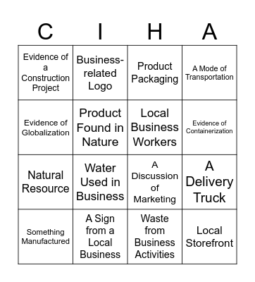 OUTDOOR ACTIVITY DAY Bingo Card