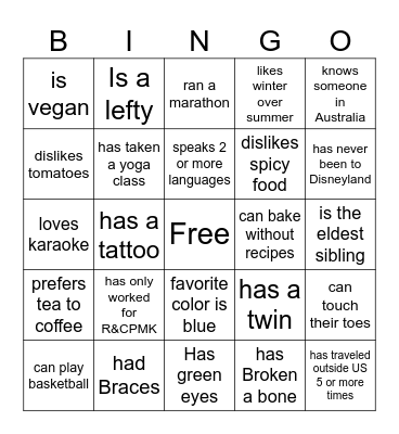 COMMONALITY Bingo Card
