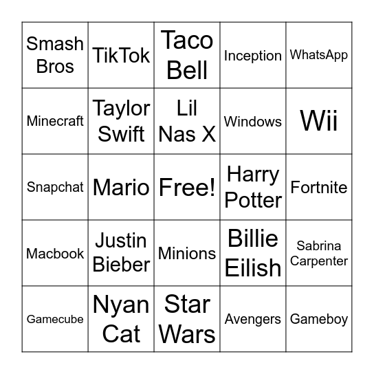 Sound Effect Bingo Card